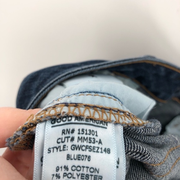 GOOD AMERICAN Good Waist Jeans 10 30 Exposed Zipper Stretch Denim Ankle Zip Blue - Picture 10 of 11